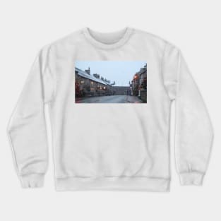 christmas in castleton derbyshire peak district in the snow Crewneck Sweatshirt